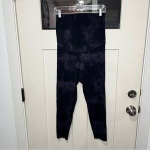 CRZ Yoga Maternity Leggings Black Tie Dye | Size L | NWT